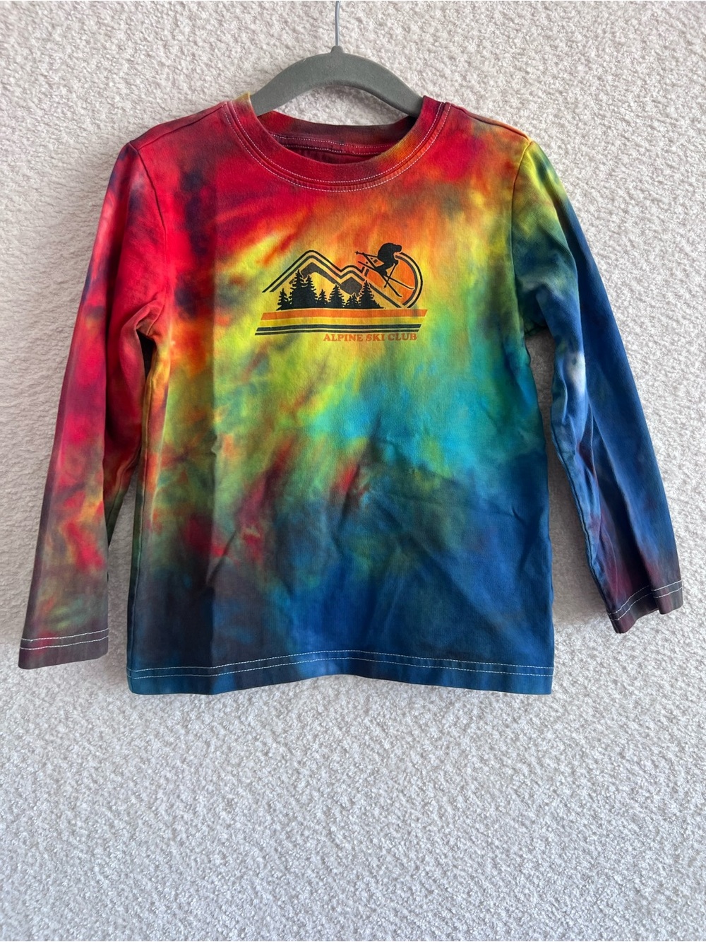 Janie And Jack Toddler Tie Dye Alpine Ski Club Tee Long Sleeve Shirt Size 4